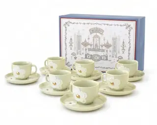 Aurelia Cup & Saucer Set – Beige, set of 12