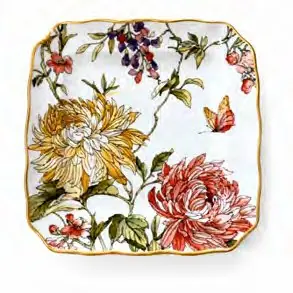 Highland Blooming Square App Plate, set of 6