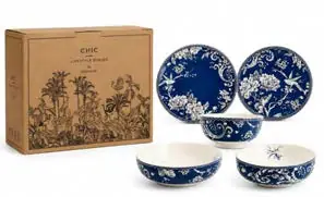 Adelaide Dark Blue 21-Pc Dinner Set, set of 21