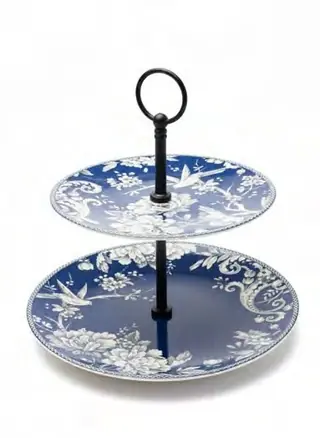Adelaide Dark Blue Two Tier Cake Stand, 1 set