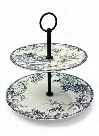 Adelaide Blue Two Tier Cake Stand, 1 set