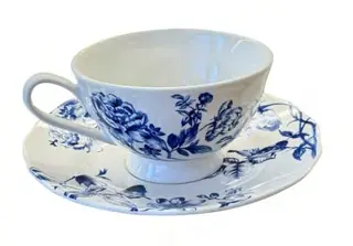 Blue Flower Tea Cup & Saucer, set of 12