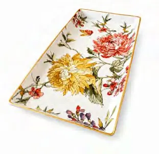 Highland Blooming Rectangular Platter, set of 6