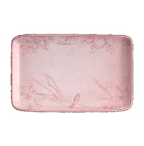 Hudson Pink Rect Plate, set of 2